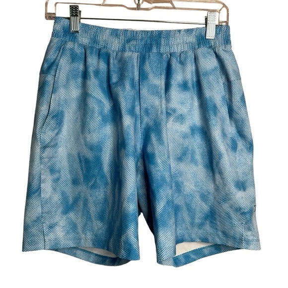 Lululemon Men's Channel Cross Swim Trunks Small 7" Shadow Mesh Neo Blue Multi - Picture 1 of 10